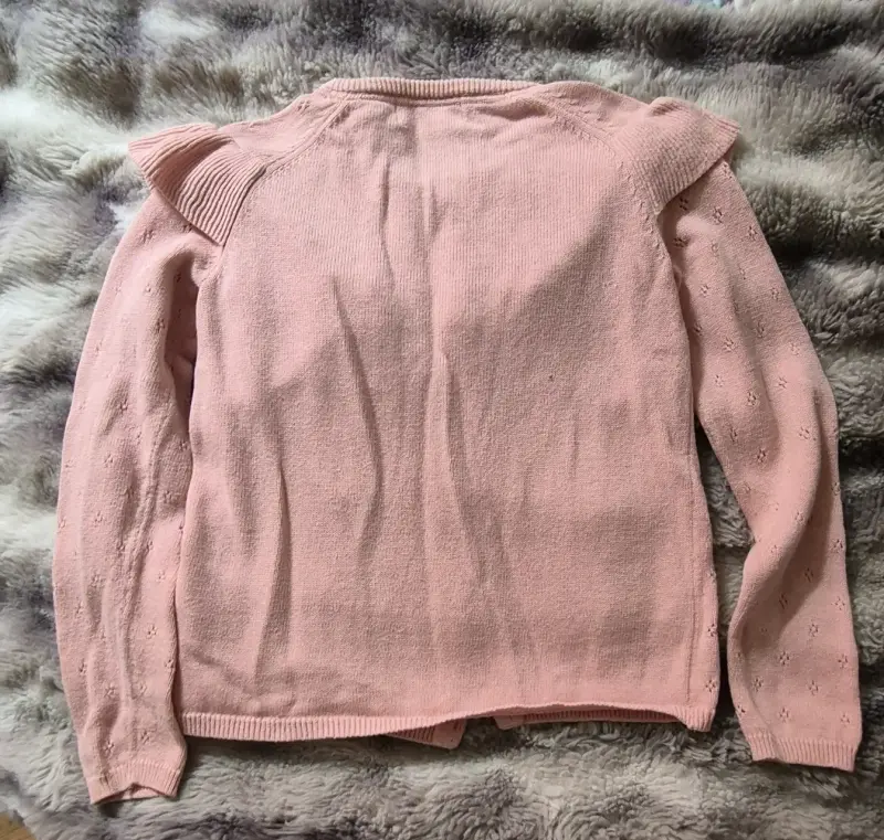 Cardigan rosado con volantes para niña H&M - 2