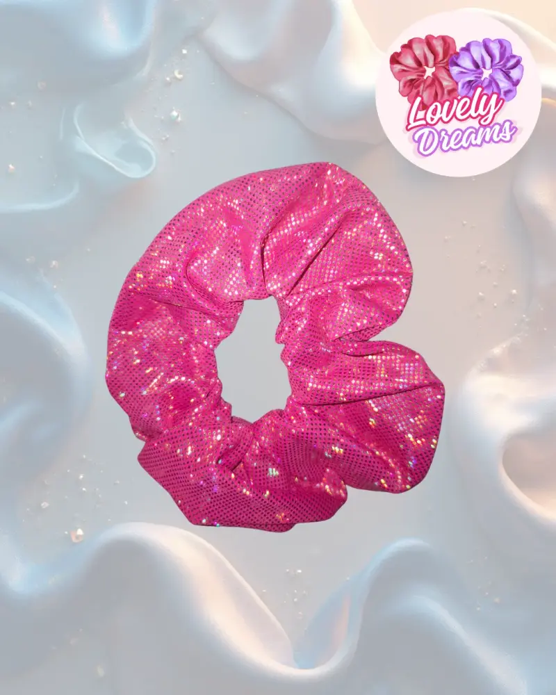 Set de Scrunchies Brillantes Rosados - 1