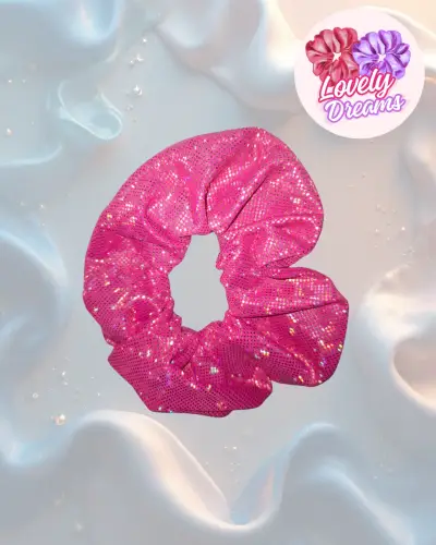 Set de Scrunchies Brillantes Rosados - miniatura 1