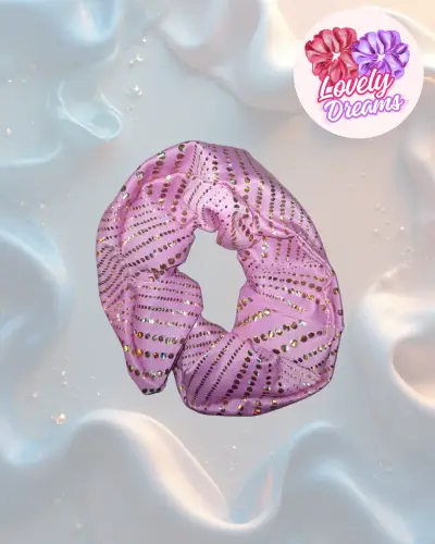 Set de Scrunchies Brillantes Rosados - miniatura 4