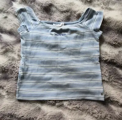 Polera de rayas azul para niña - miniatura 1