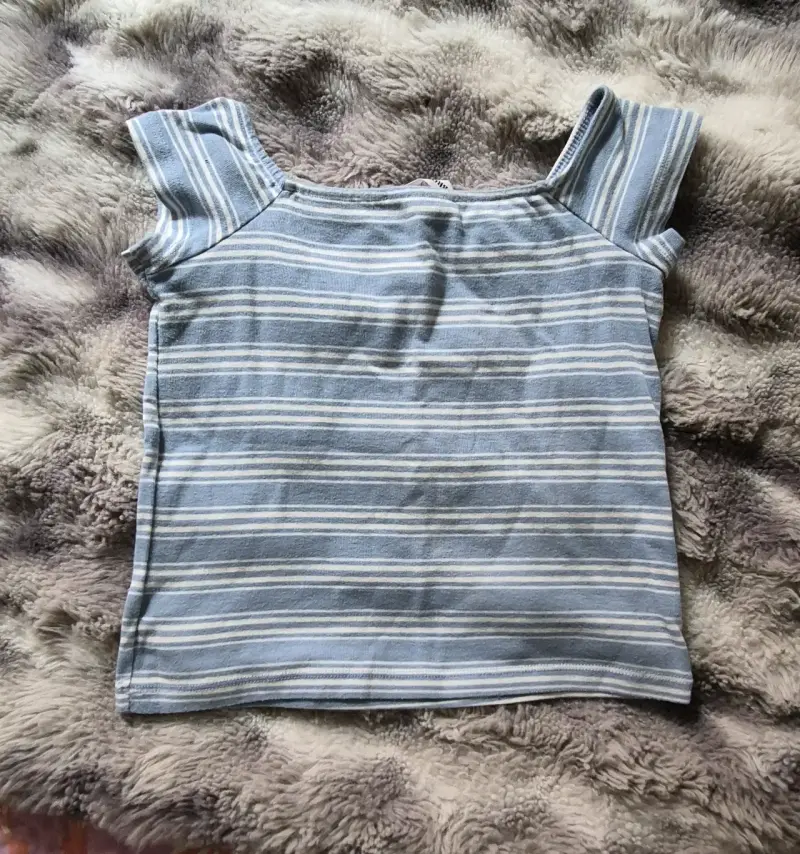 Polera de rayas azul para niña - 2