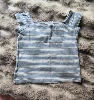 Polera de rayas azul para niña - miniatura 2