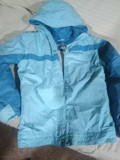 Chaqueta impermeable celeste Columbia para mujer - miniatura 1