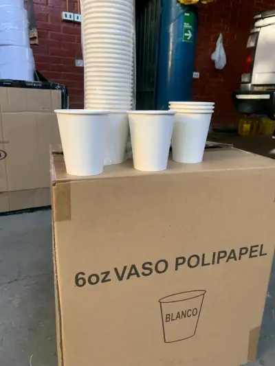 Vasos de polipapel blanco 6oz pack 1000 unidades - miniatura 1