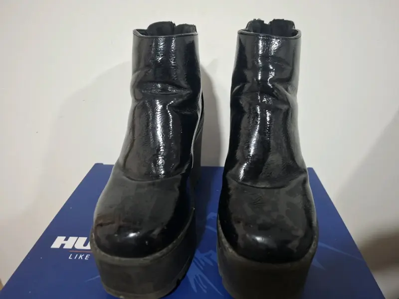 Botines negro con plataforma y cierre - 3