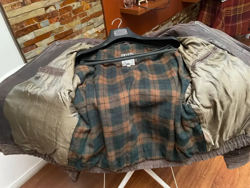 Chaqueta de cuero marrón para hombre - 3