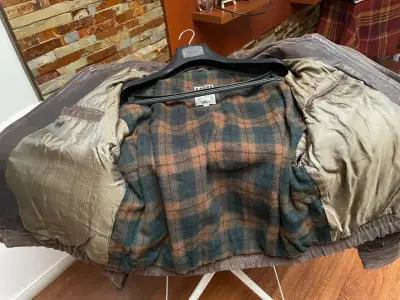 Chaqueta de cuero marrón para hombre - miniatura 3