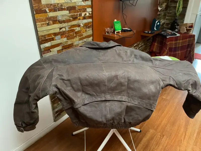 Chaqueta de cuero marrón para hombre - 4