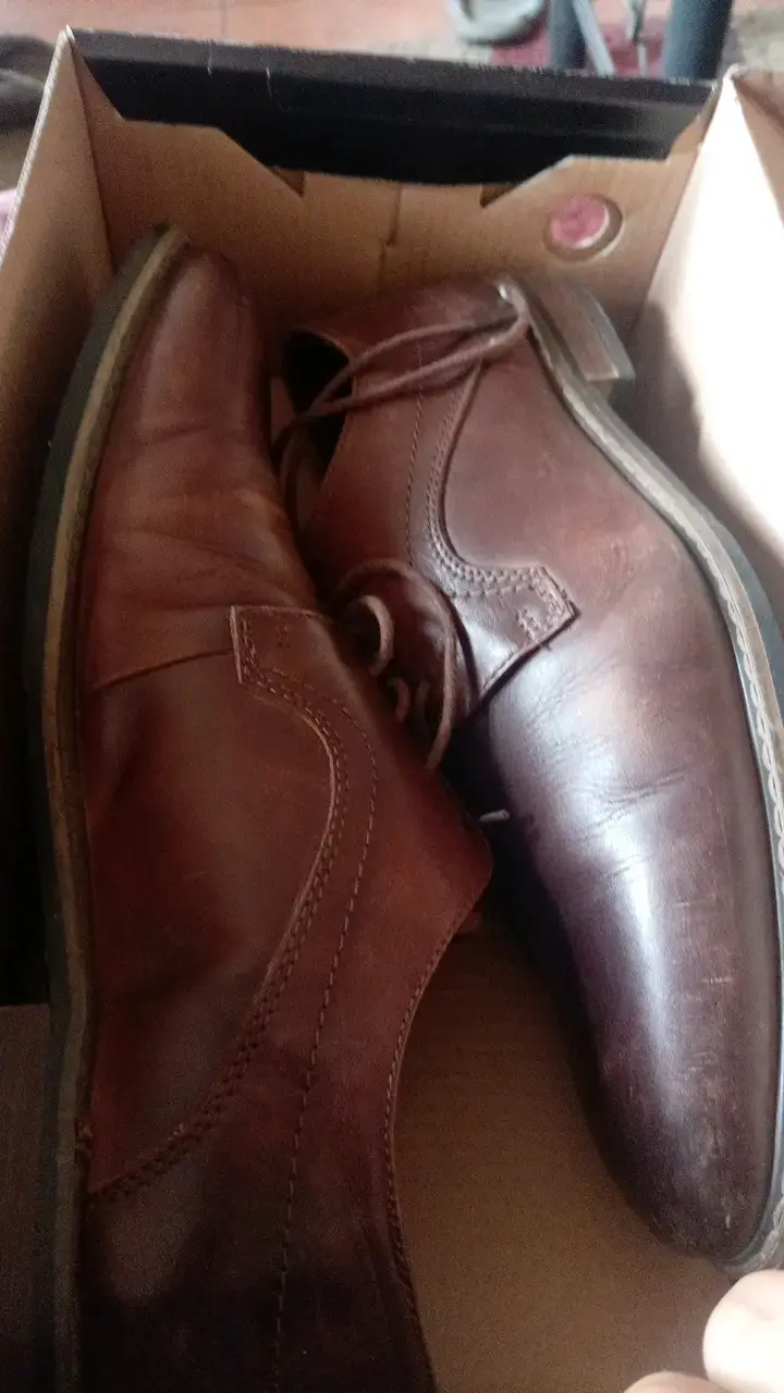 Zapatos de cuero marrón para hombre - 1