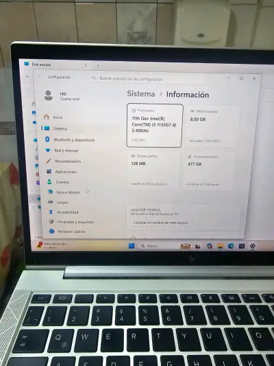 ELITEBOOK HP 840 G8, CORE i5 11TH GEN, RAM 8.0GB - miniatura 6