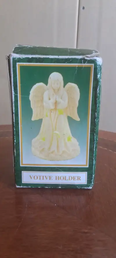 Portavelas de ángel cerámico decorativo - miniatura 3