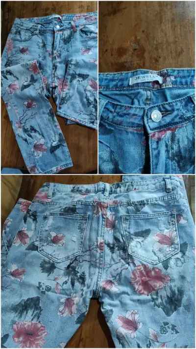 Jeans de mujer con estampado floral Jewel XL - miniatura 1