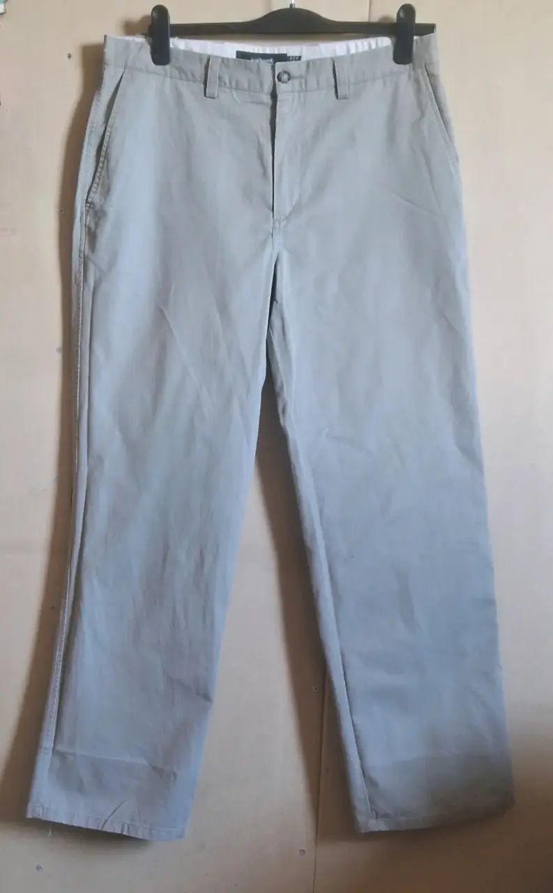 Pantalones beige de algodón para hombre - 1