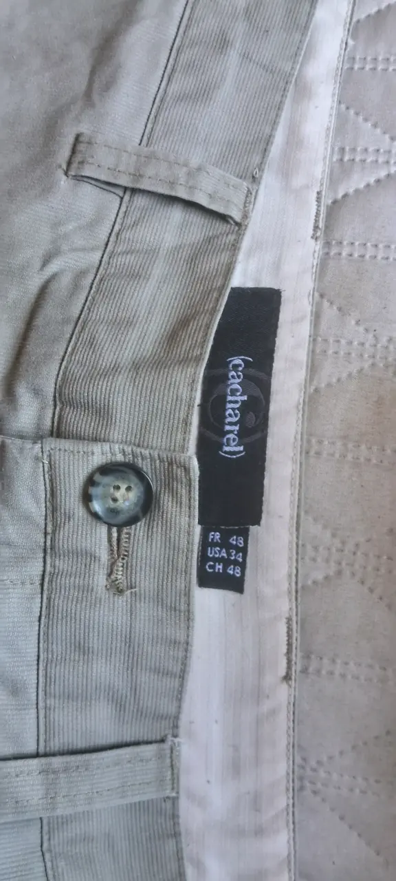 Pantalones beige de algodón para hombre - 3
