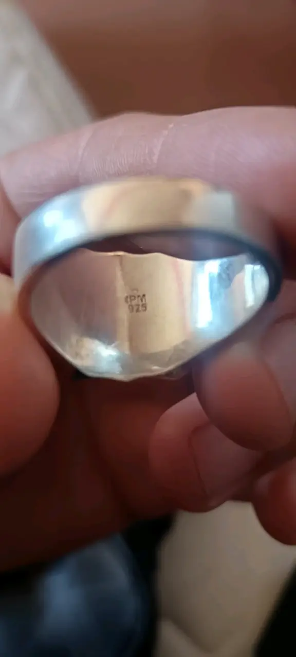 Anillo de plata Colo-Colo con escudo dorado - 2