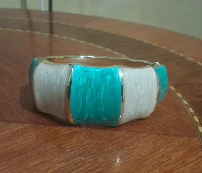 Brazalete Beige y verde turquesa - 1