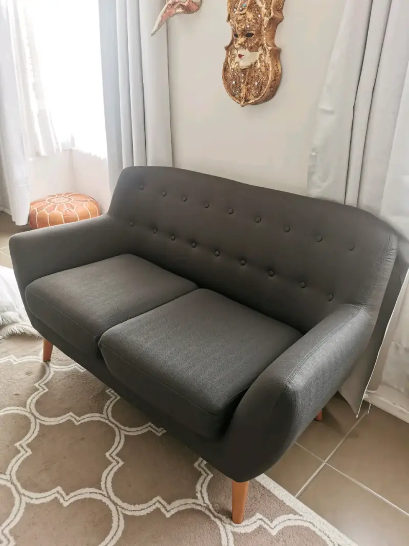 Sofá Rosen de dos plazas gris oscuro - 2