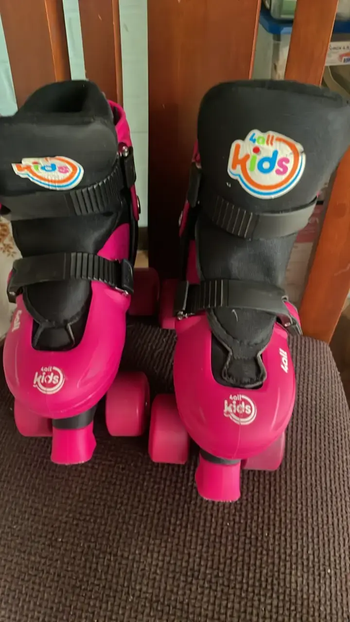 Patines 4 ruedas para niños color rosa - 2
