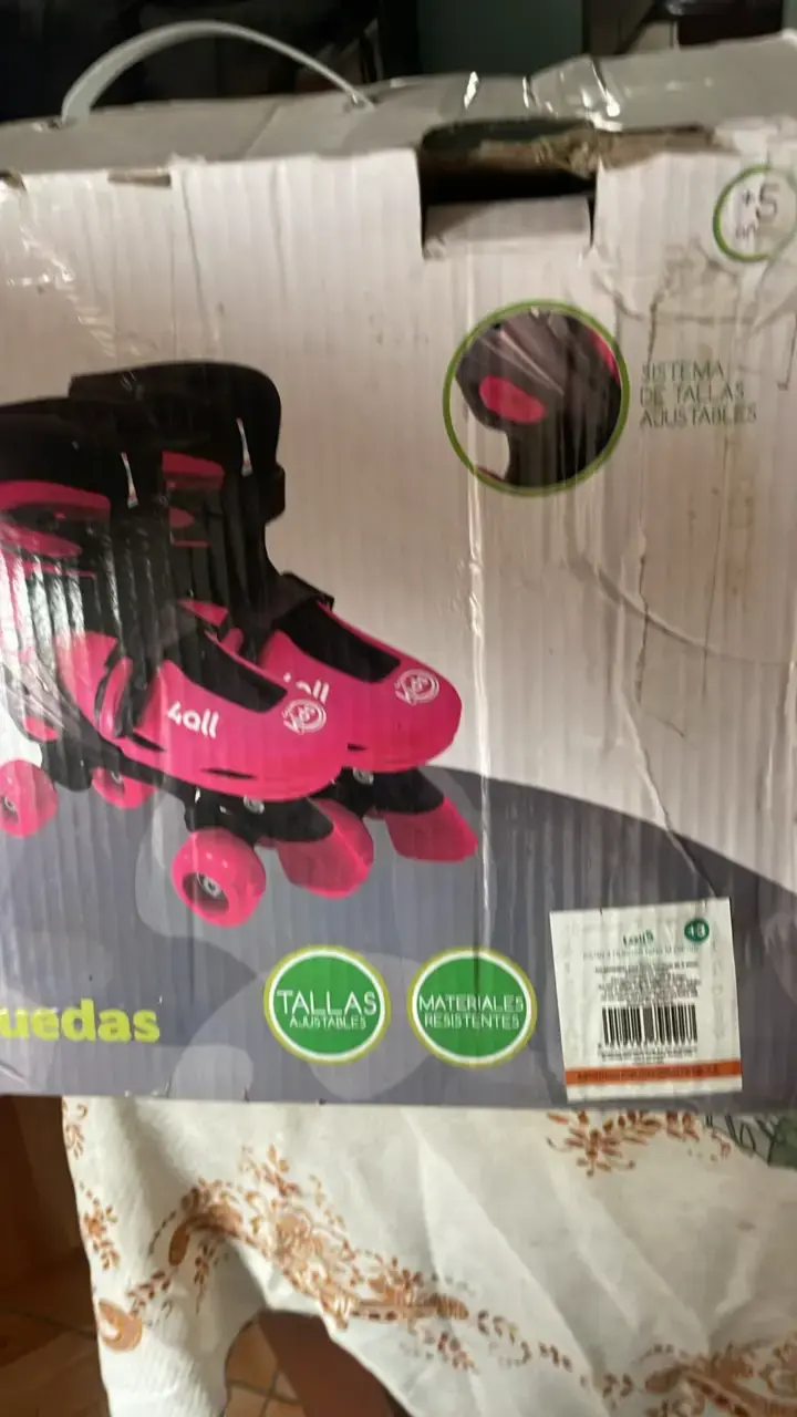 Patines 4 ruedas para niños color rosa - 5