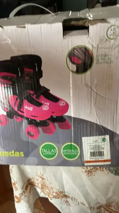 Patines 4 ruedas para niños color rosa - miniatura 5