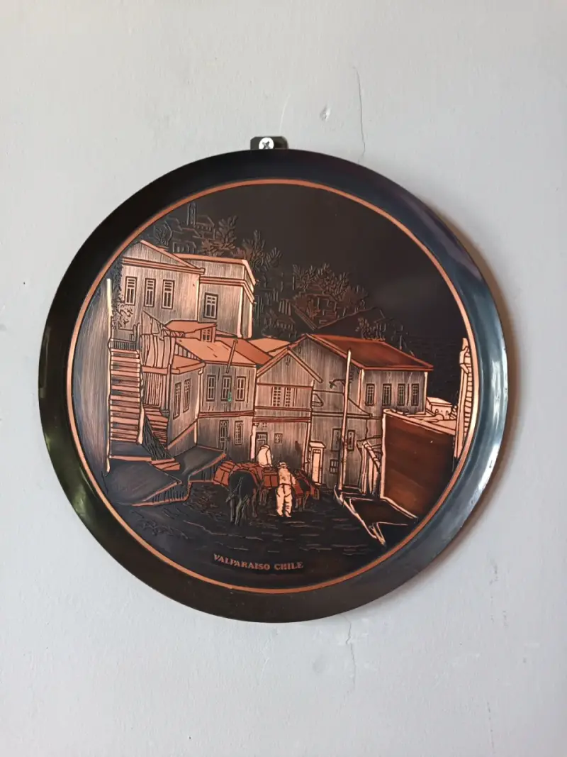 Plato decorativo de cobre Playa Ancha Valparaíso - 2
