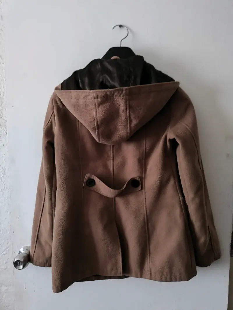 Abrigo Duffle Coat Mujer Marrón con Capucha - 3