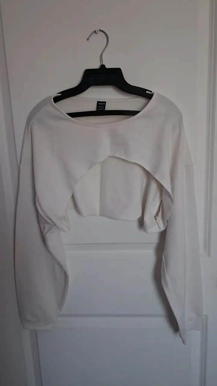 Polera corta blanca Shein para mujer - 1