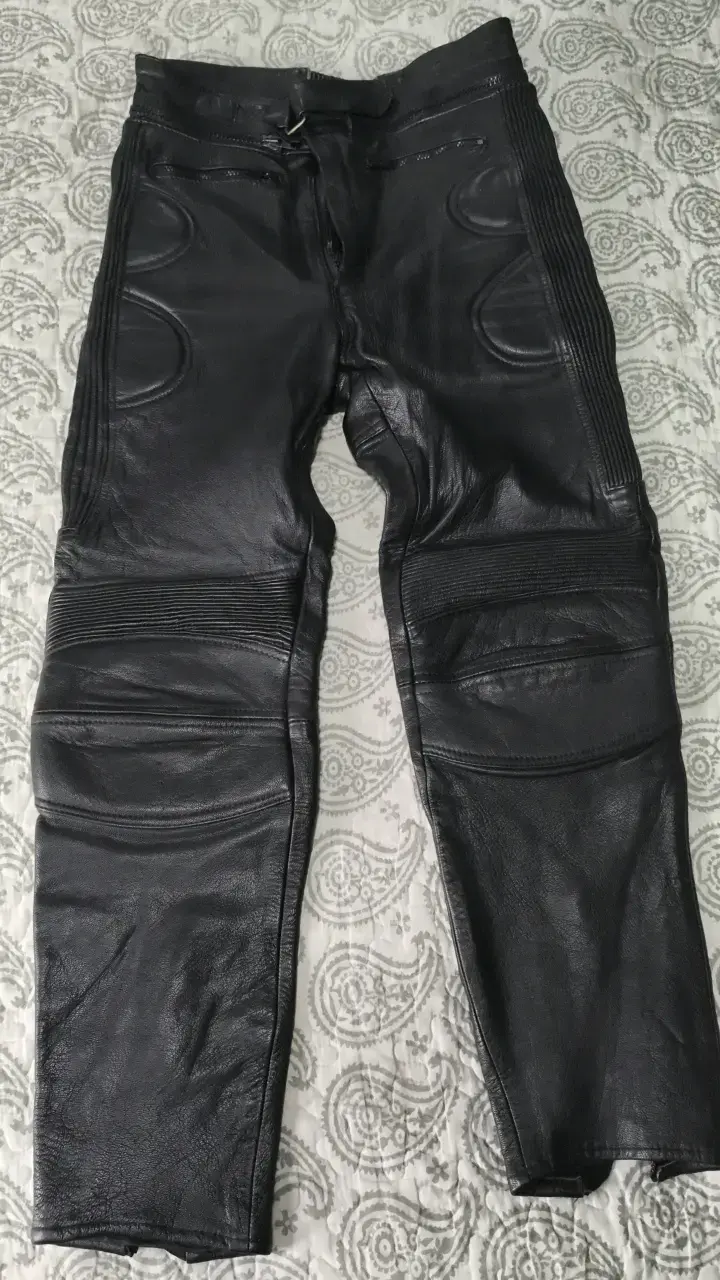 Pantalones de cuero para motociclista Macna negros - 2