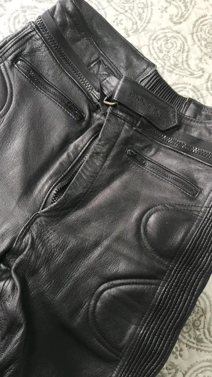 Pantalones de cuero para motociclista Macna negros - 3