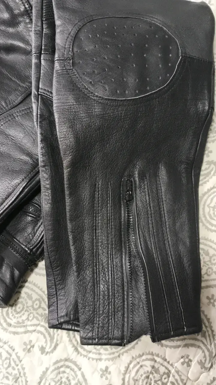 Pantalones de cuero para motociclista Macna negros - 5