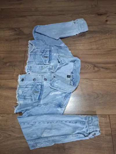 Chaqueta de mezclilla corta para mujer xs - miniatura 1