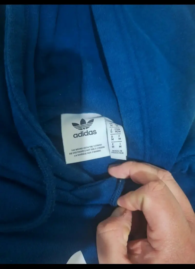 Polerón con capucha azul Adidas para hombre M - 2