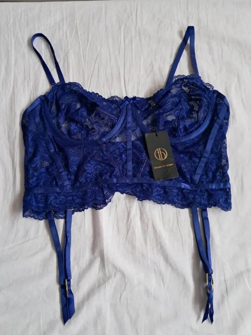 Corset de encaje azul House of Desire nuevo xl - 1