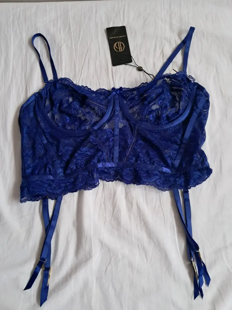 Corset de encaje azul House of Desire nuevo xl - 4
