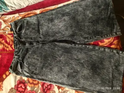 Jeans anchos de mezclilla gris Atmosfera - miniatura 2