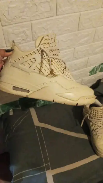 Zapatillas Air Jordan 4 Net Mujer Beige - miniatura 2