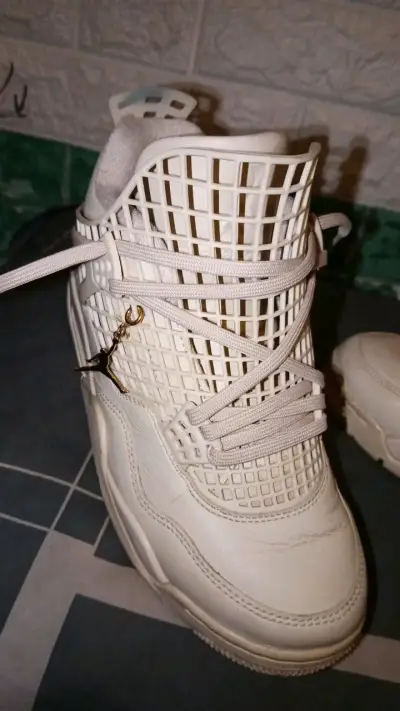 Zapatillas Air Jordan 4 Net Mujer Beige - miniatura 4