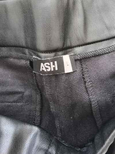 Pantalones de cuero sintético negro para mujer - miniatura 3