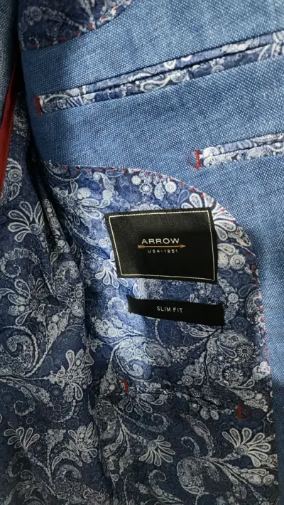 Blazer azul para hombre Arrow Slim Fit talla 44 - miniatura 4