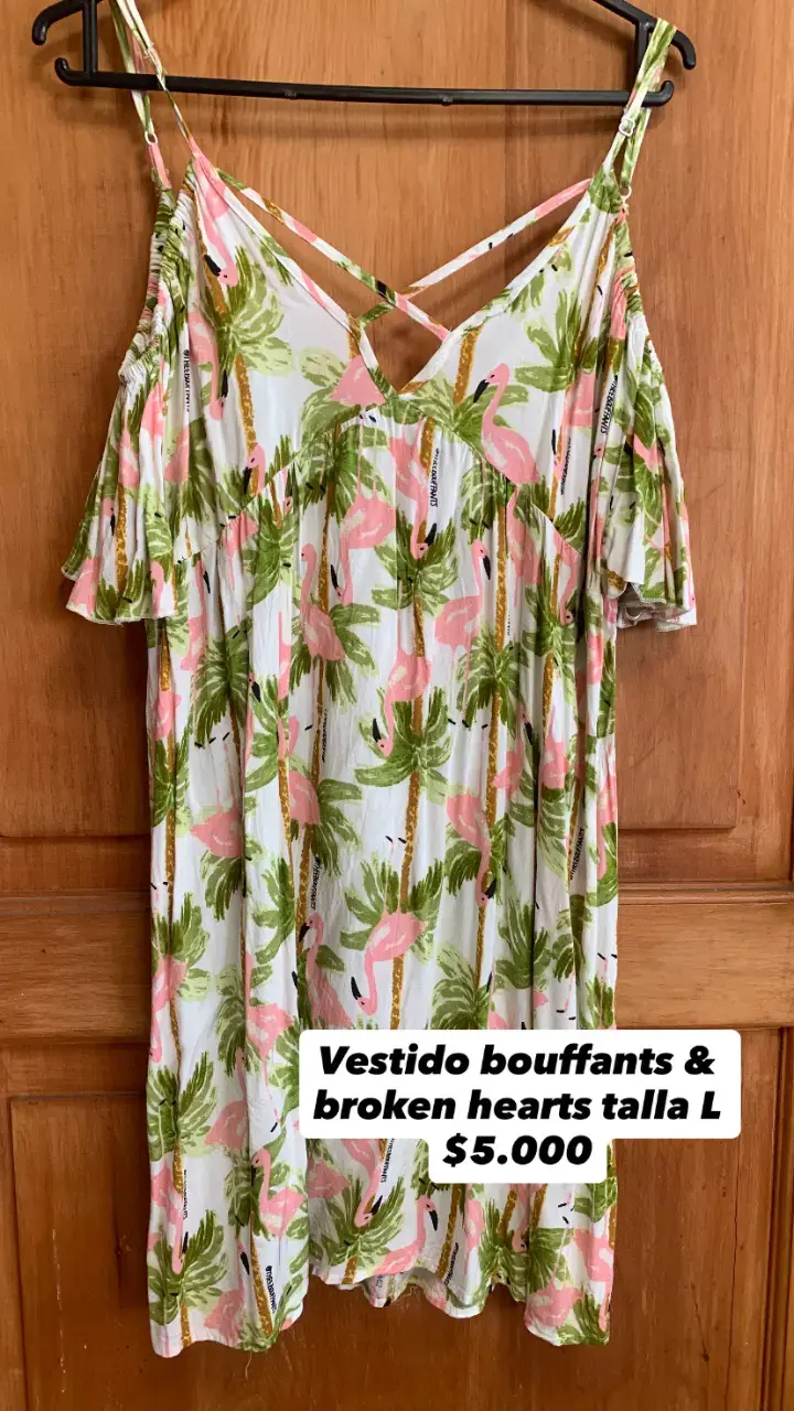 Vestido estampado tropical talla L