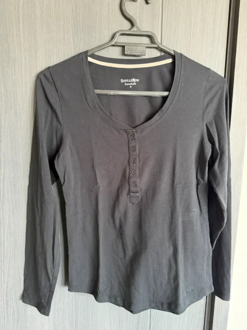 Polera negra manga larga Saville Row - 1
