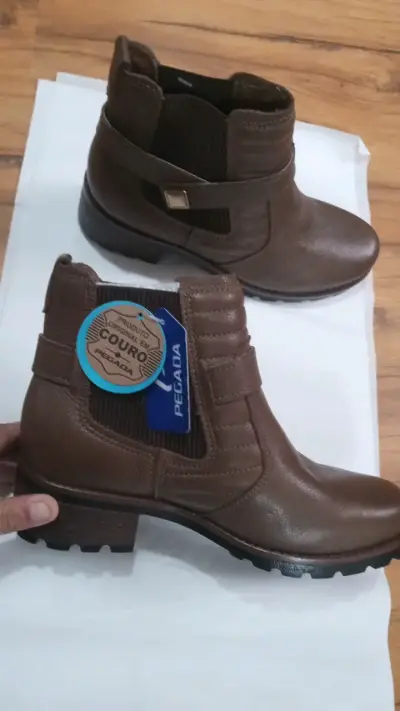 Botines de cuero marrón Pegada para mujer - miniatura 1