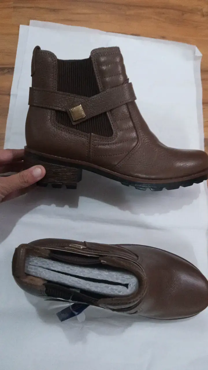 Botines de cuero marrón Pegada para mujer - 2