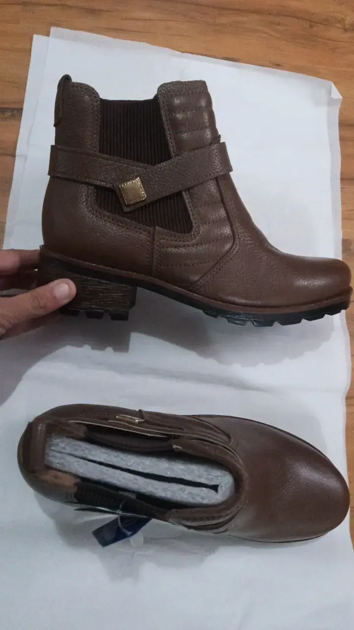 Botines de cuero marrón Pegada para mujer - 3