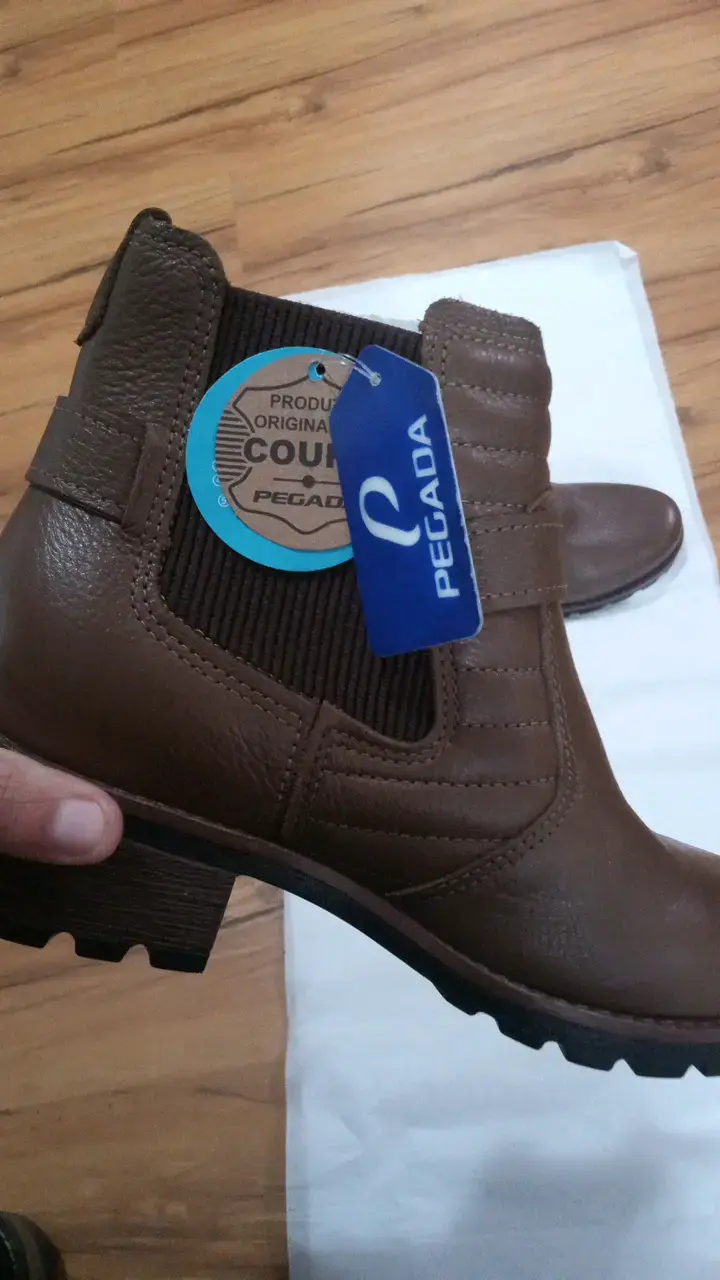 Botines de cuero marrón Pegada para mujer - 4