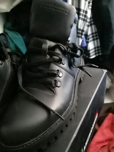 Botas de cuero negro Americanino para hombre - miniatura 1