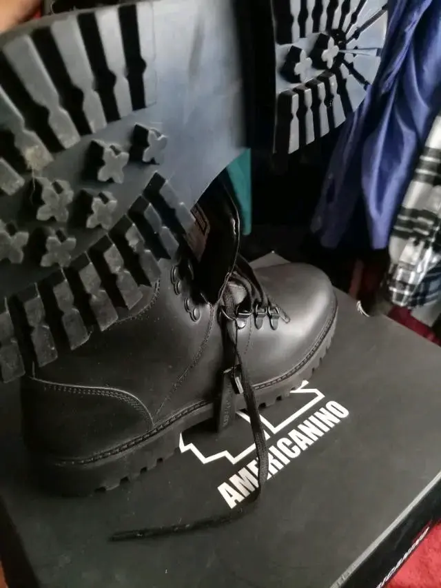 Botas de cuero negro Americanino para hombre - 2