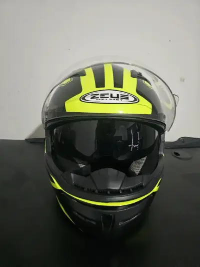 Casco de moto Zeus amarillo neón - miniatura 1