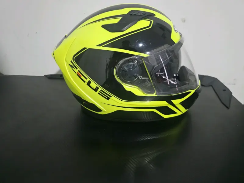 Casco de moto Zeus amarillo neón - 2